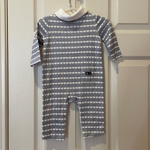 Janie and Jack Navy and White Striped 6-12 months Baby Boy Outfit.  Like New! - Picture 2 of 4